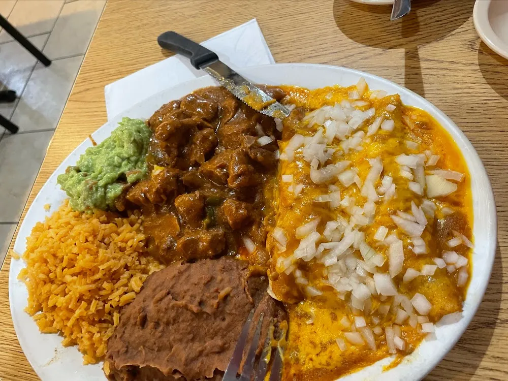 Enchiladas and Carne Guisada